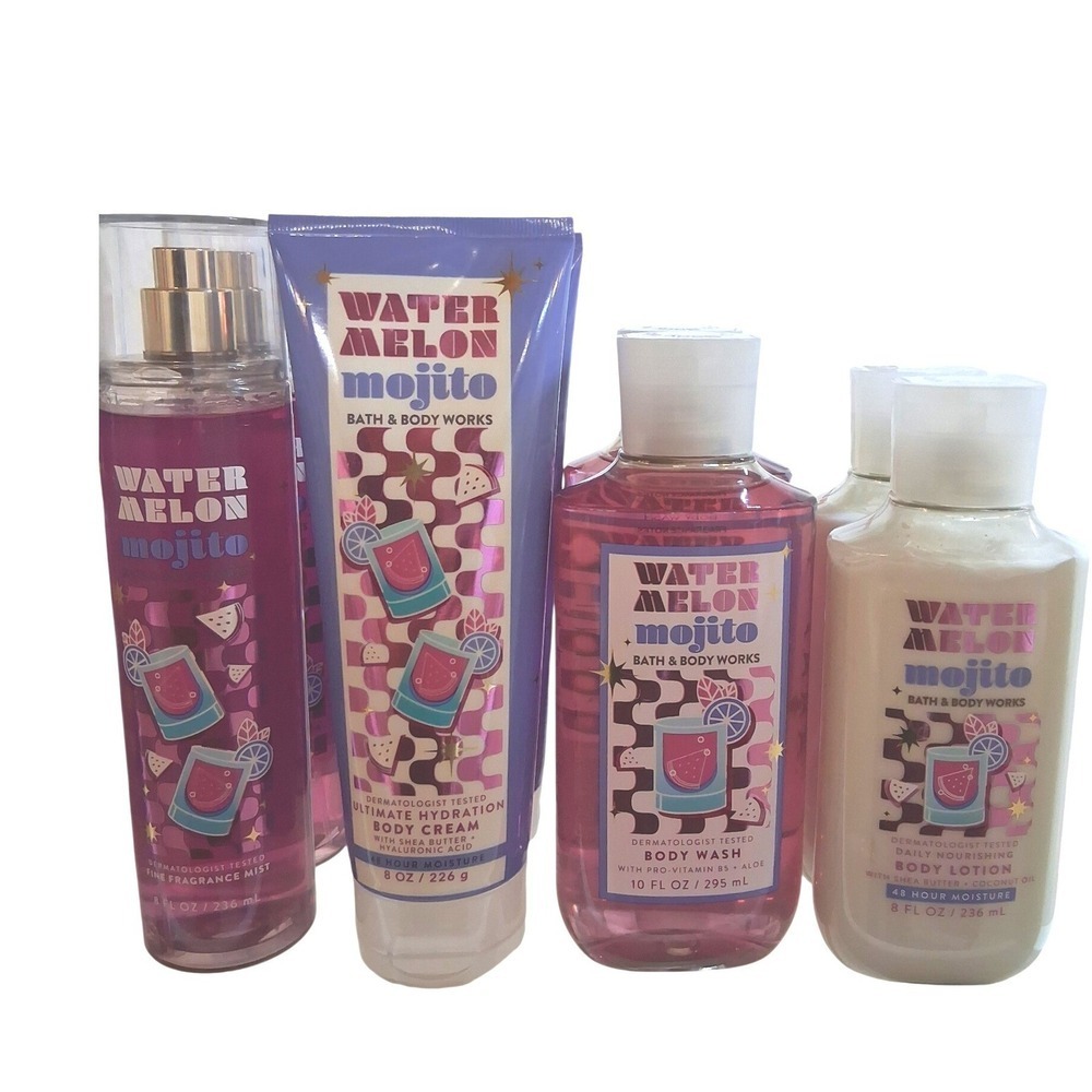 Bath & Body Works Women's Watermelon Mojito 4pcs Body Mist‎ Cream Wash Lotion - Picture 3 of 5